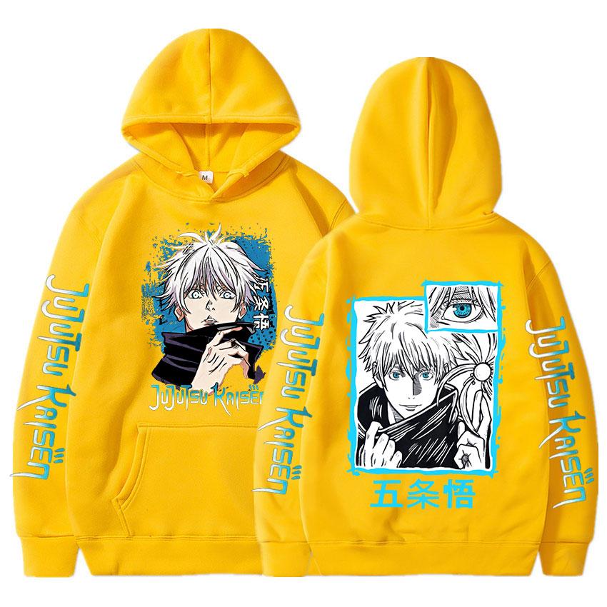 Anime Jujutsu Kaisen Hoodies Satoru Gojo Print Hoodie Clothes Men's Women's Fashion Casual Oversized  Hooded Sweatshirt Streetwear