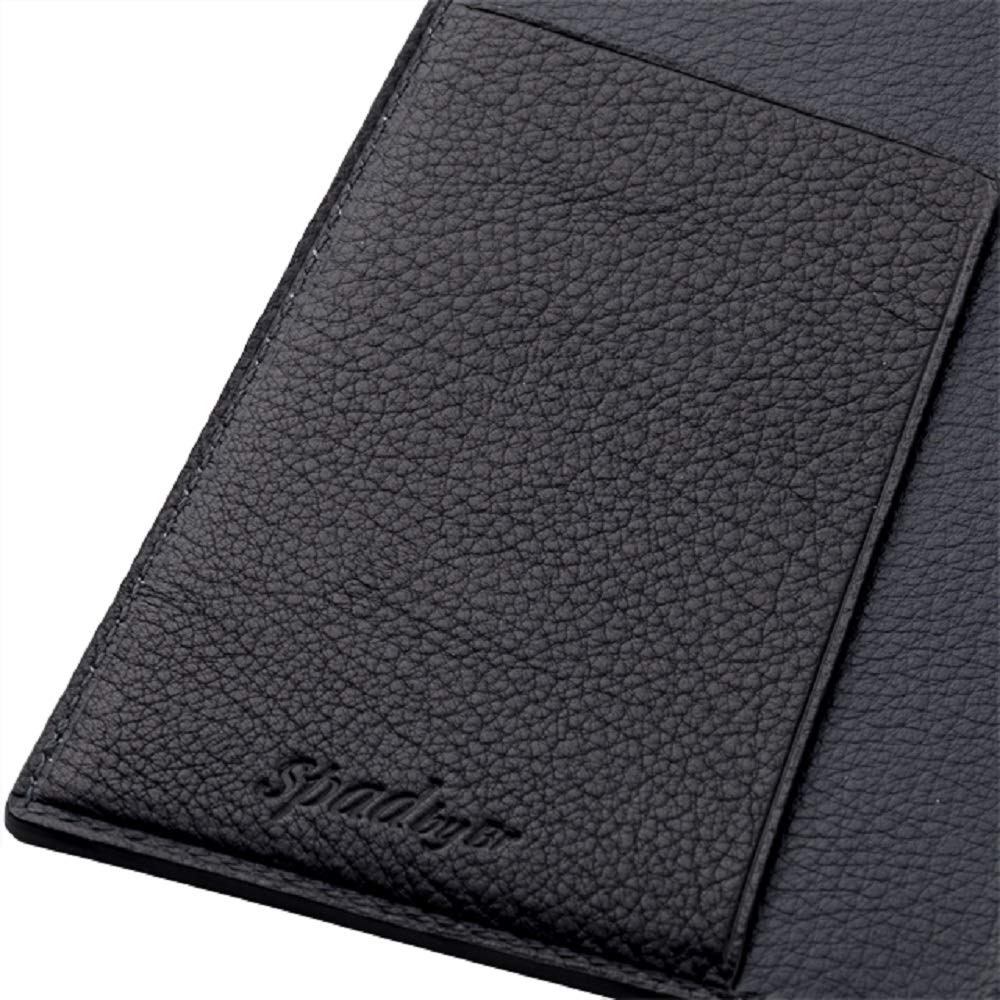 SPAD YAK Leather System Planner Bible 11mm Notebook Black X Navy