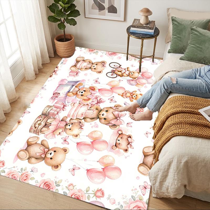Teddy Bears Living Room Nonslip Area Rug Soft Carpet For Bedroom Game Playroom Sofa Office Home Decor Doormat Christmas Gift C929635