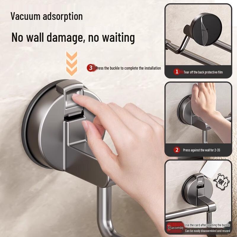 Suction Cup Bathroom Slipper & Towel Rack