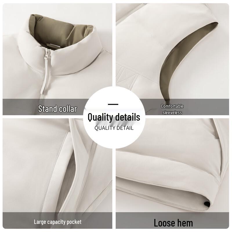 MINISO Men's Solid Color Stand-Collar Casual Zip-Up Vest