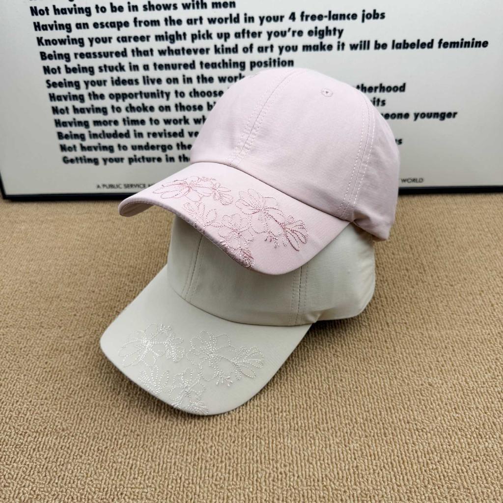 Fresh Flower Embroidered Baseball Cap Women's New Quick-drying Breathable Cap Women's Versatile Sunshade Sunscreen Cap