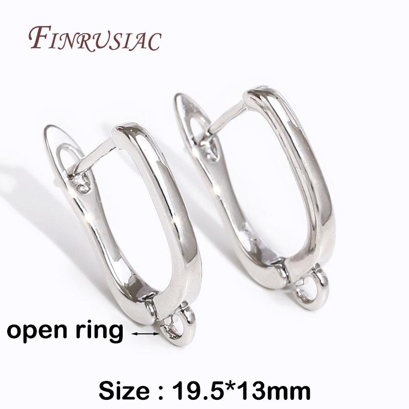 Basic Copper Earwires Fasteners Fittings 18K Gold Plated Inlay Zircon Earring Clasp Hooks for DIY Fashion Women Earrings Making