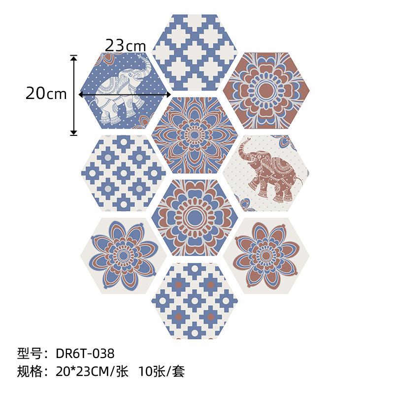 Nordic Style Twill Anti-Skid Hexagonal Floor Sticker Thickened Matte Hexagonal Tile Sticker Self-Adhesive And Removable Wall Sticker
