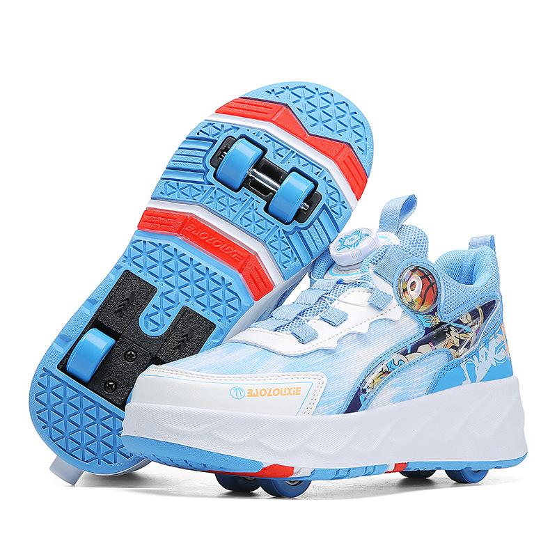 Neue Ausreißer-Schuhe Vierrad-Rollschuhe Jungen Kinderschuhe mit Rädern Mädchen Rollschuhe