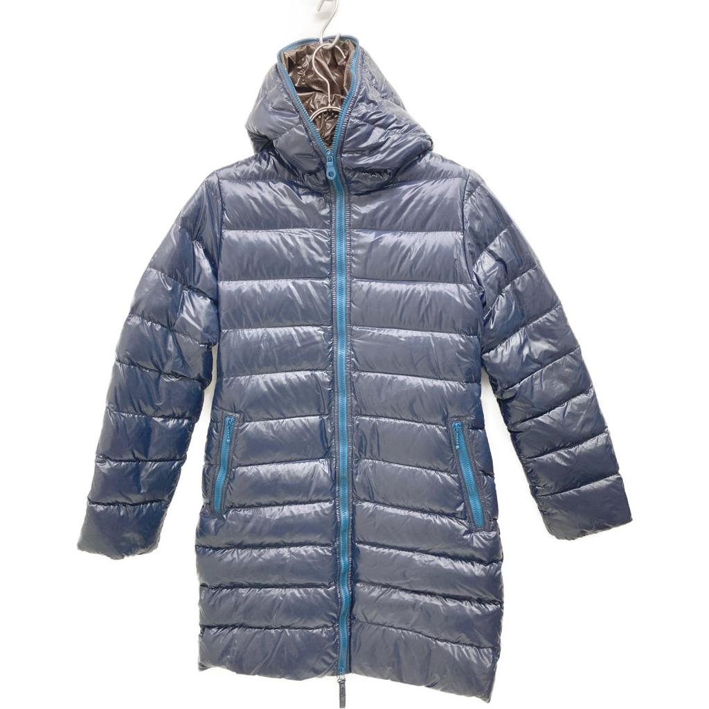 DUVETICA Navy Nylon Long Down Coat coat 44 NavyUsed