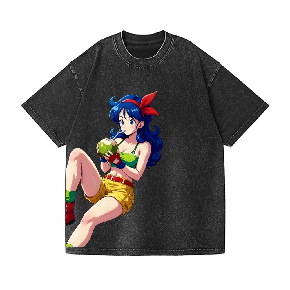 

Dragon Ball Launch Vintage Wash Japanese Design T-Shirt High-quality Streetwear Men s Clothing Women T Shirt S