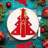 12pcs Christmas Cutlery Holder Bags Christmas Tree Shape Knife Forks Holders Xmax Party Tableware Bags Christmas Decoration 2024