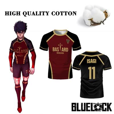Maglia Blue Lock in Cotone di Alta Qualità Bastard Munich Anime Giapponese Cosplay Top T-shirt da Uomo Abbigliamento per Bambini