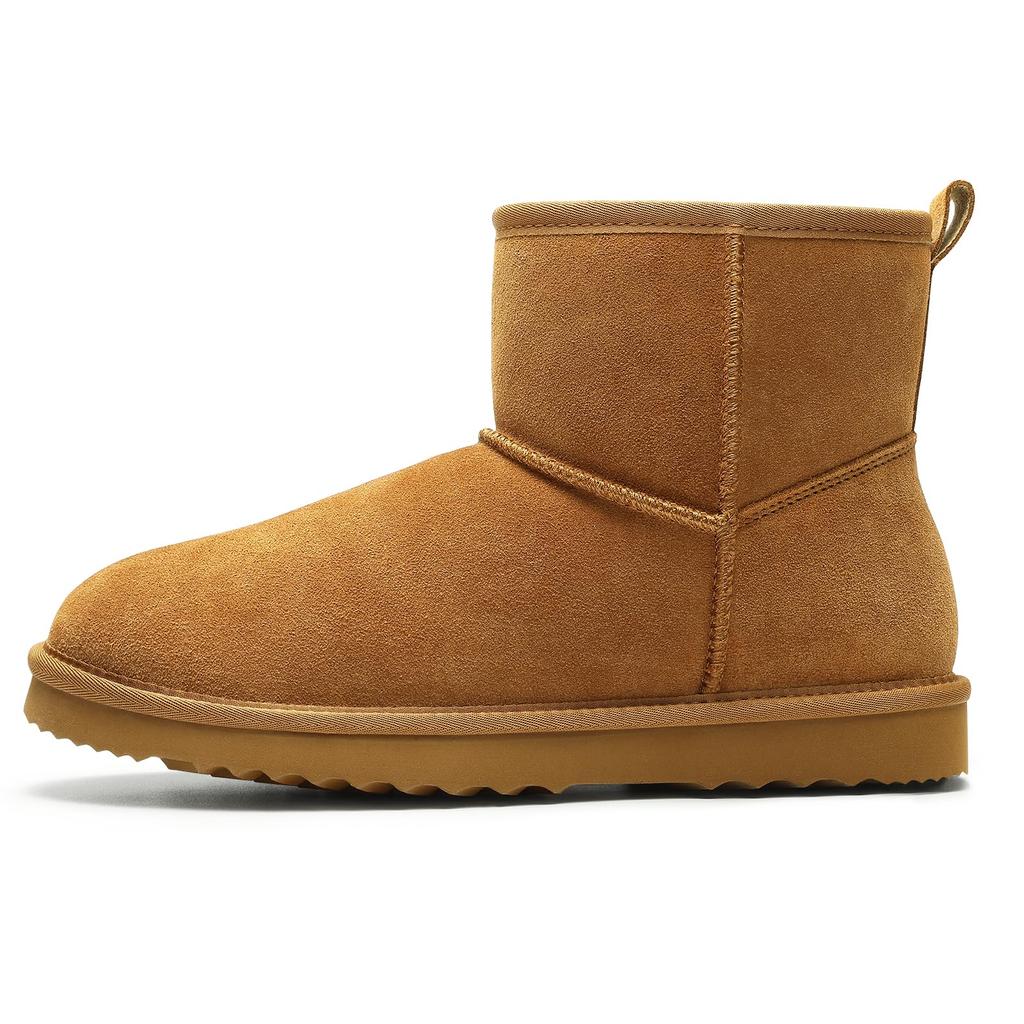 Gacimy Winter Genuine Mini Boots For Women Outdoor Fur Lined Suede Snow Boots Cozy Fuzzy Cotton Shoes Lady Warm Plush Ankle Boot