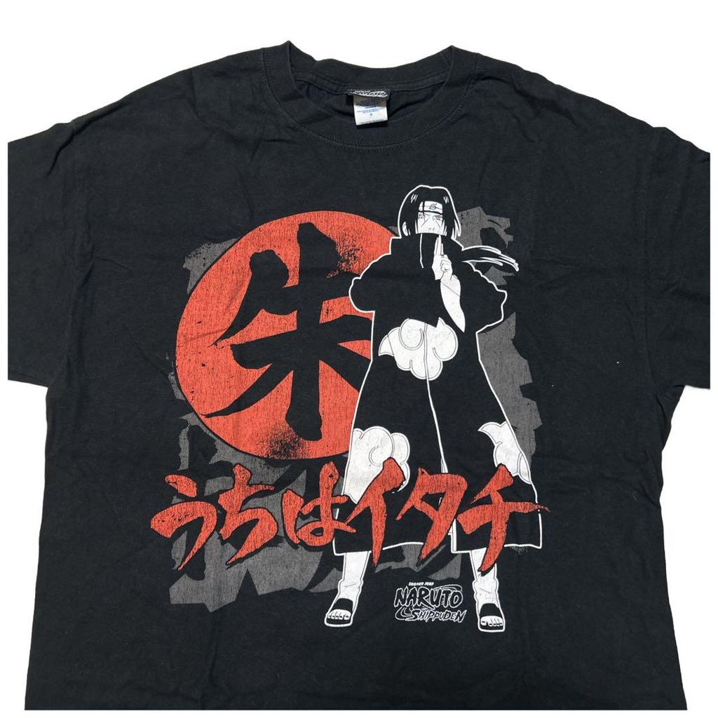 [USED] 2000s Naruto Uchiha Itachi Anime T-Shirt Black L