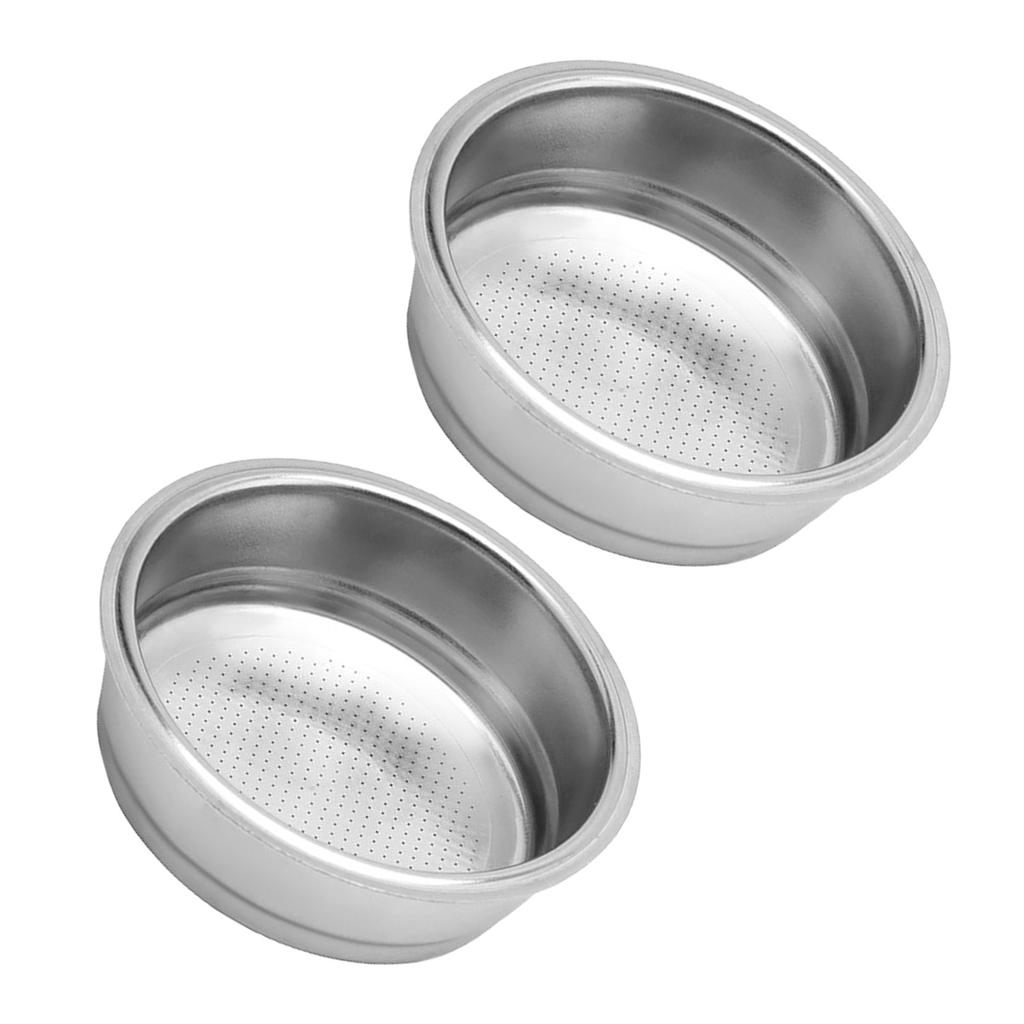 2pcs Stainless Steel Coffee Filter Basket 51/58mm Bottomless Design for Single Cup Brewing Reusable and Durable