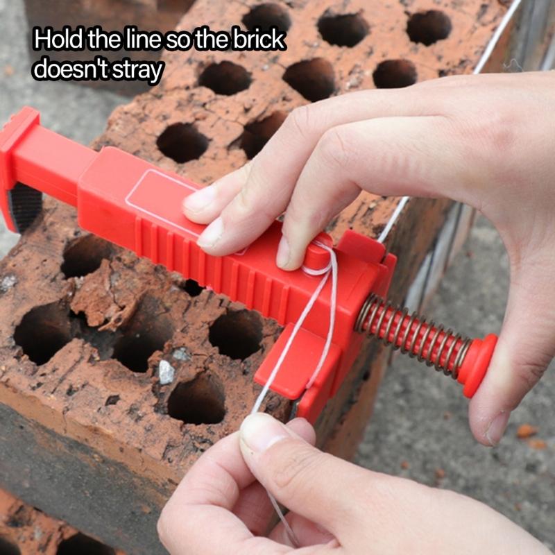 2Pcs Brick Liner Runner Leveling Measuring Wire Drawer Tool Fixers Brick Line Clips Puller Wire Clamps For Building