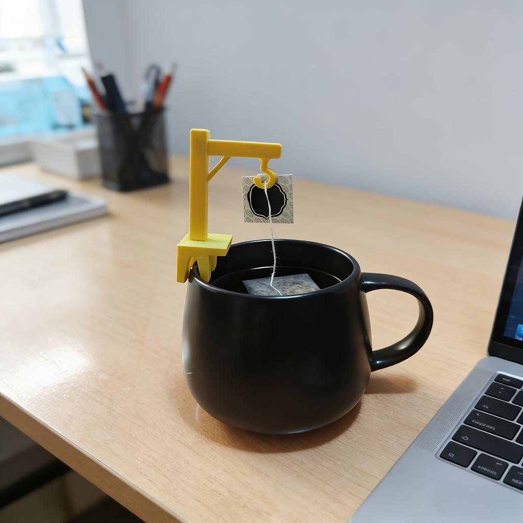 1pc, Creative Mini Crane-Shaped Tea Bag Holder Reusable Cup Edge Anti-Drop Tea Bag Hook Home Office Tea Bag Fixing Clip