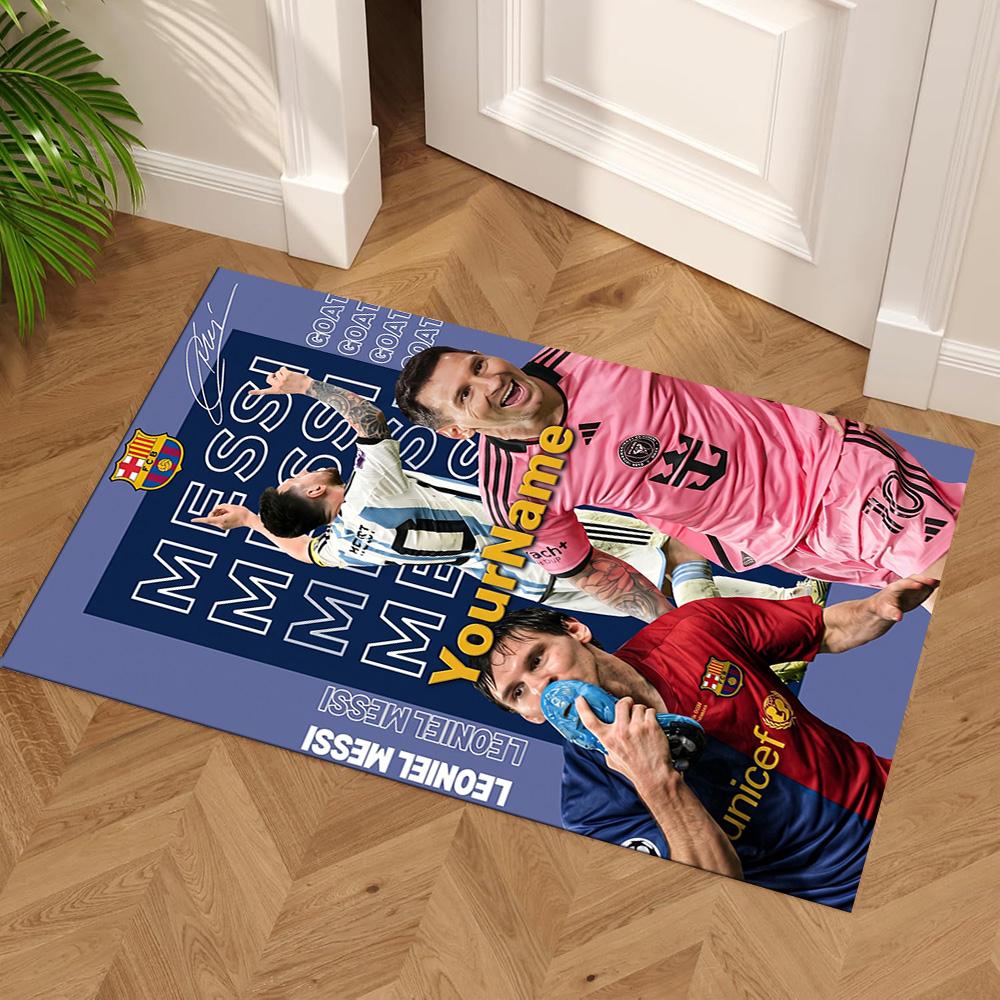 Messi Customize Your Name Area Rug Design for Balcony Bedrooms Living Rooms Decorate room Anti-slip Rug Decorate Offices Wedding Party Gift