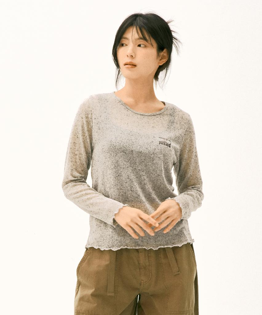 ANDAGAIN Small Logo Summer Slim Knit (Gray)