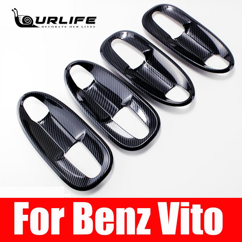 Pro Mercedes Benz Vito Třída V V260 W447 2014- Carbon Fiber Barevná rukojeť Ochranný kryt Madlo dveří Mísy