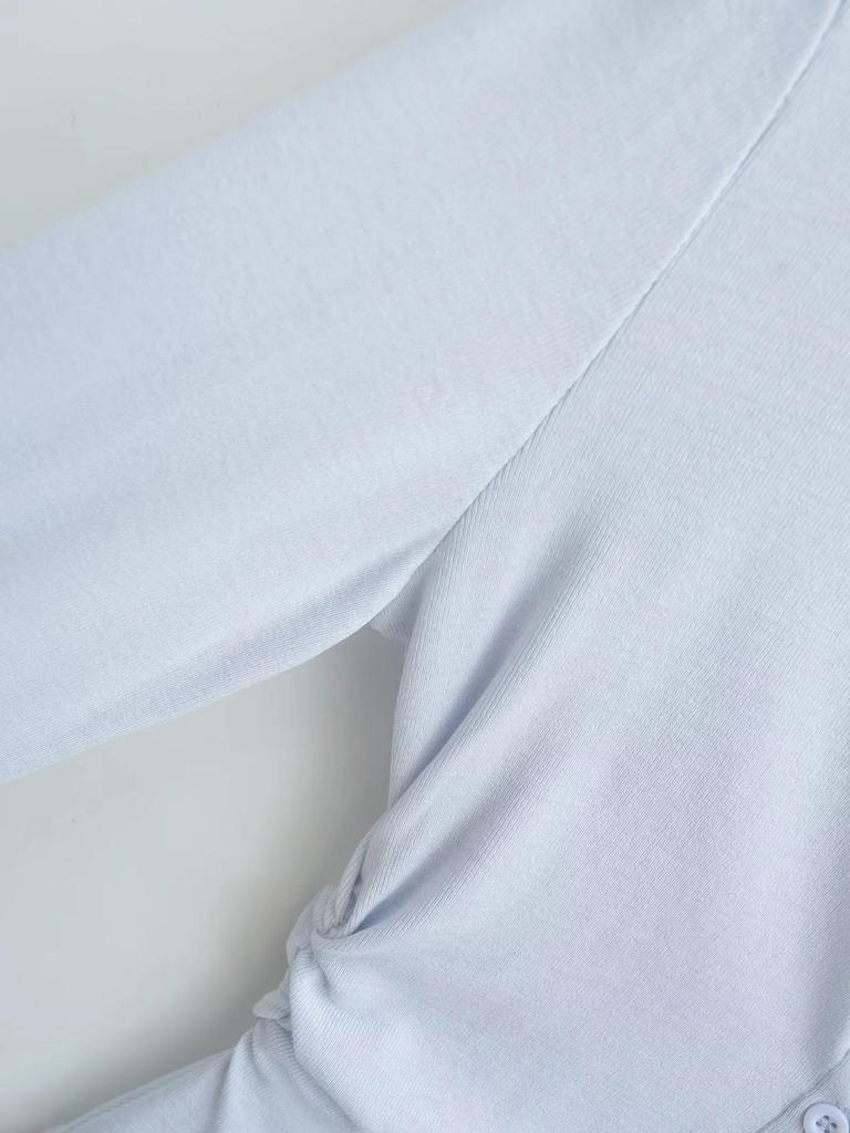 American Style Women's Waist-Cinched Button-Down Cardigan Vest and T-Shirt Two-Piece Set