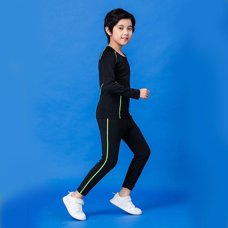 Children s tights training clothes boys and boys fitness quick-drying running basketball football base autumn and winter suit 16