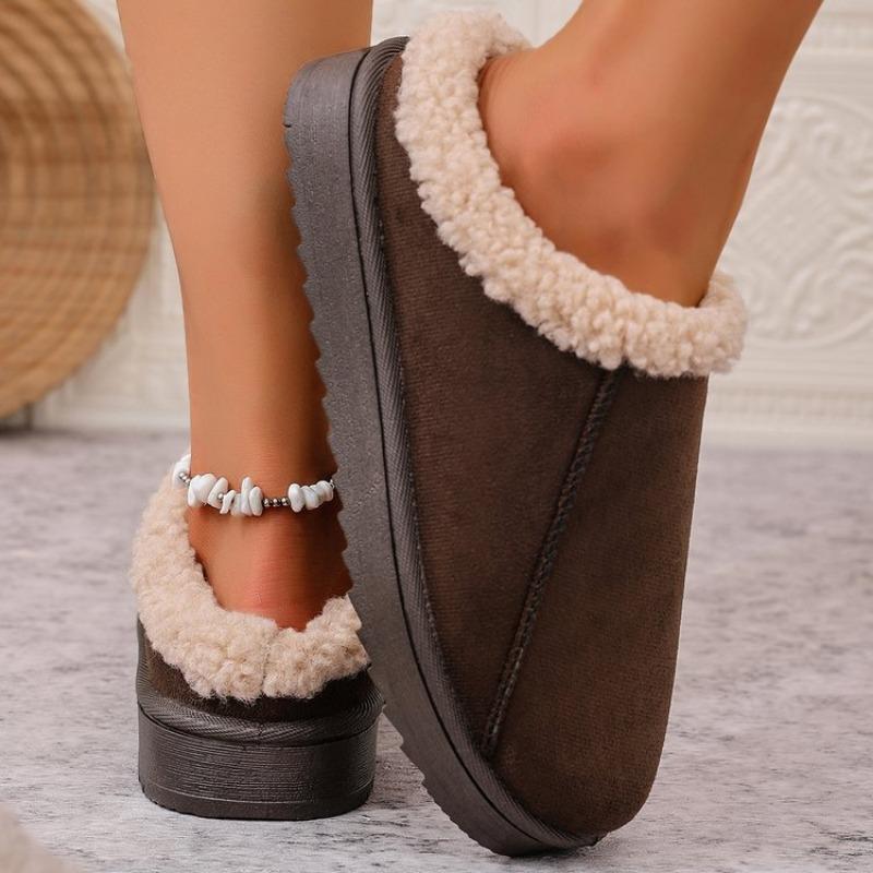 Large size flat-soled cotton shoes for women's autumn and winter new velvet thickened warm snow boots for women