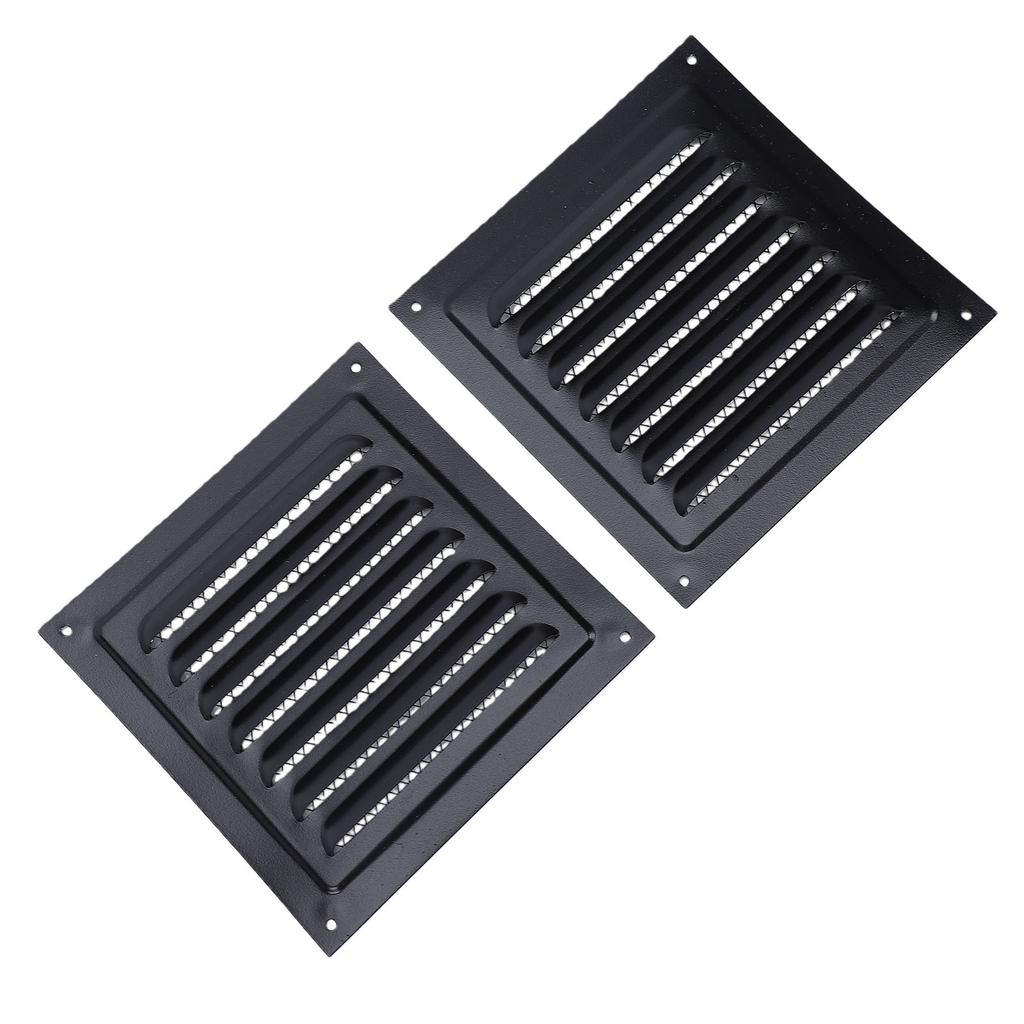 2PCS Attic Vent with Protective Mesh Aluminum Wall Vent Square Louver Ventilation Grille for Exterior Door Garage