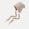 Handmade Fringed Braids Hat Y2K Sweet Girl Warm Beanie Hat InsStyle Bonnet Winter Autumn Skull Hat Pullover Earflap Hat
