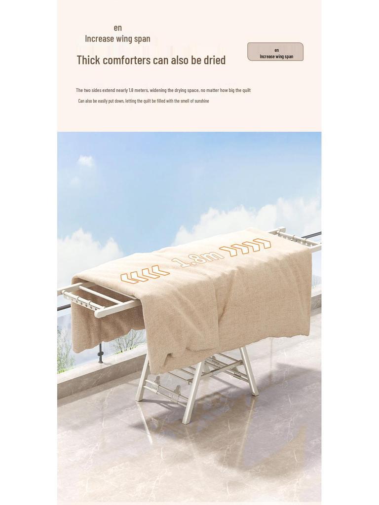 Adjustable Foldable Clothes Drying Rack for Indoor/Outdoor Use - Ideal for Bedroom, Balcony, and Baby Items.