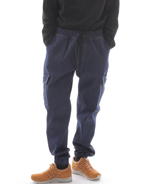 Seinteukeulu Retro Line Cargo Jogger Denim Pants Rl-311Cj Dark Blue