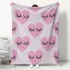 Eyelash Blanket Pink Eyelash Heart-Shaped Eyelash Cover Blanket Soft and Comfortable Suitable for Sofa Bed Birthday Gift Blanket
