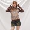 UNIFREE Women's Retro Patchwork Knit Sweater
