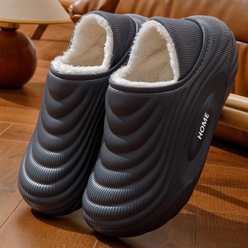 Pantoufles d'intérieur pour hommes et femmes, semelle épaisse, antidérapantes, chaudes, imperméables, en coton, Chaussures d'intérieur