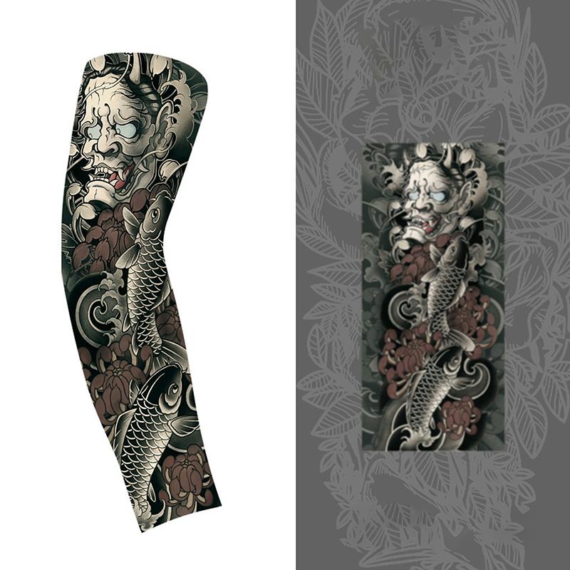 1Pc Arm Covers Flower Cooling Arm Tattoo Sleeve Uv Protection Cycling Gloves Unisex Sunscreen Sleeve Sunscreen Arm Warmers