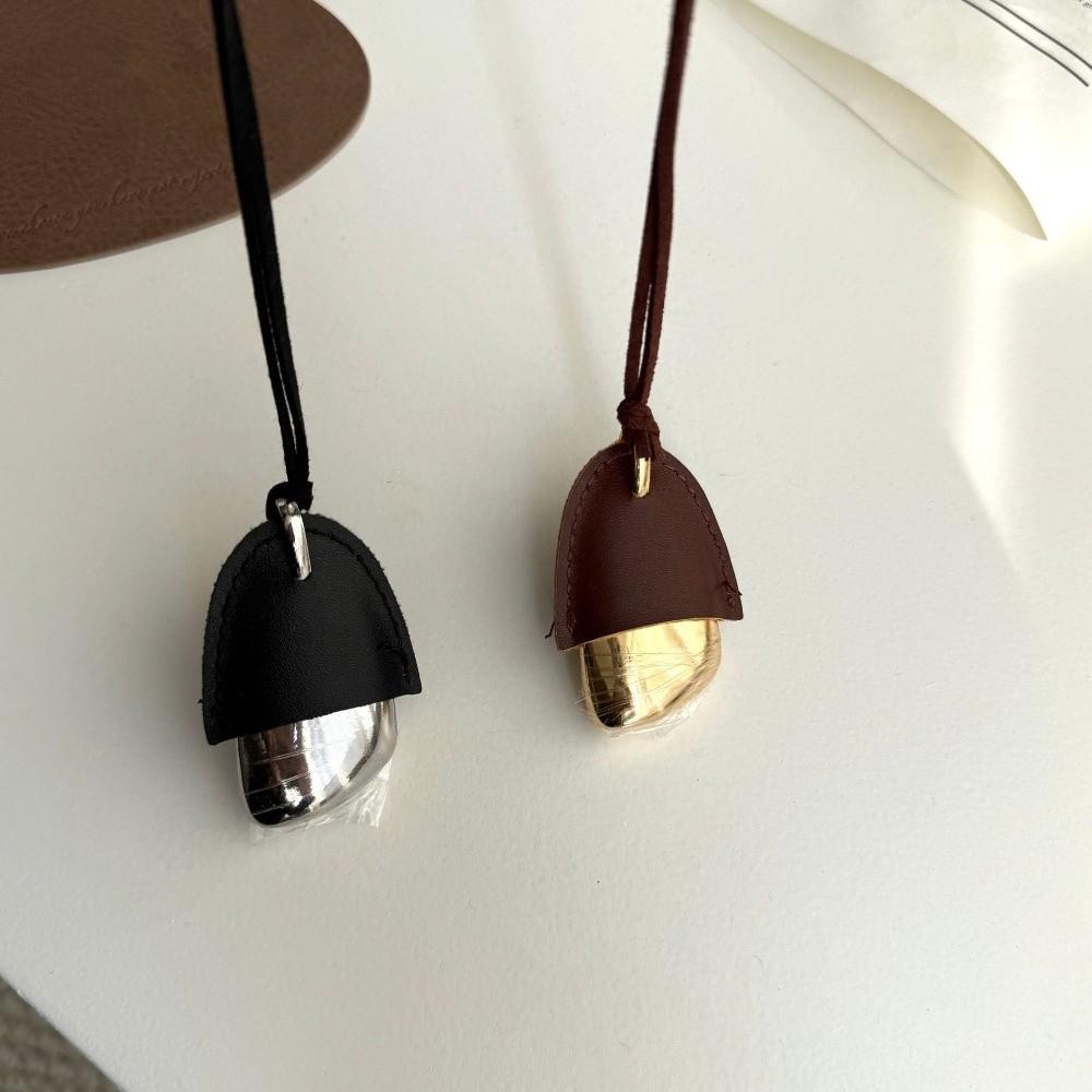 PU Leather Rope Chain Necklace Water Drop Pendant Sweater Chain Pinecone Pendant Necklace Gifts