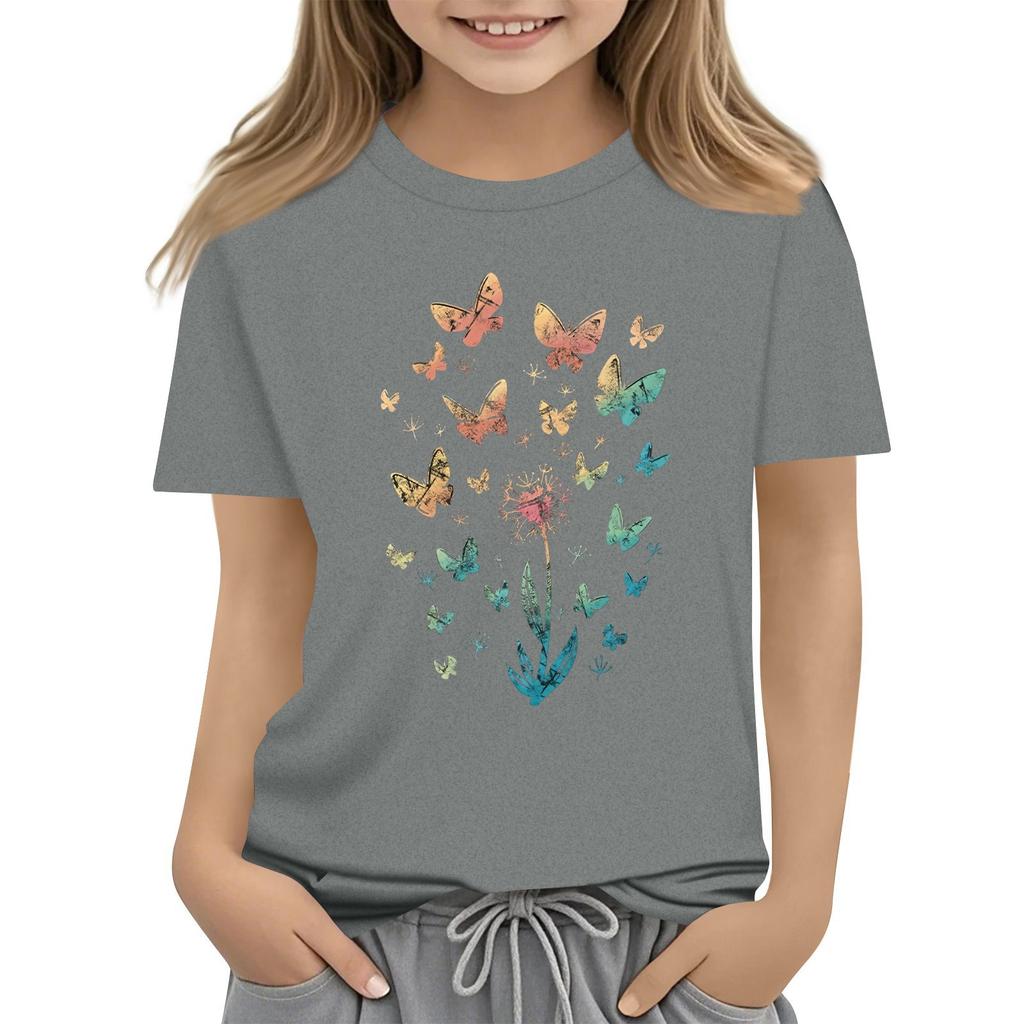 Summer Children's Crew-neck Top Printed Short-sleeved T-shirt Top Base