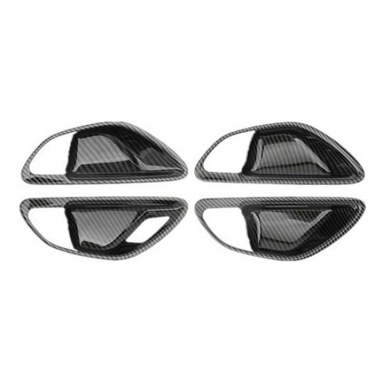 ABS Carbon Friber Style Car Inner Door Handle Bowl Cover For Benz C W205 E W213