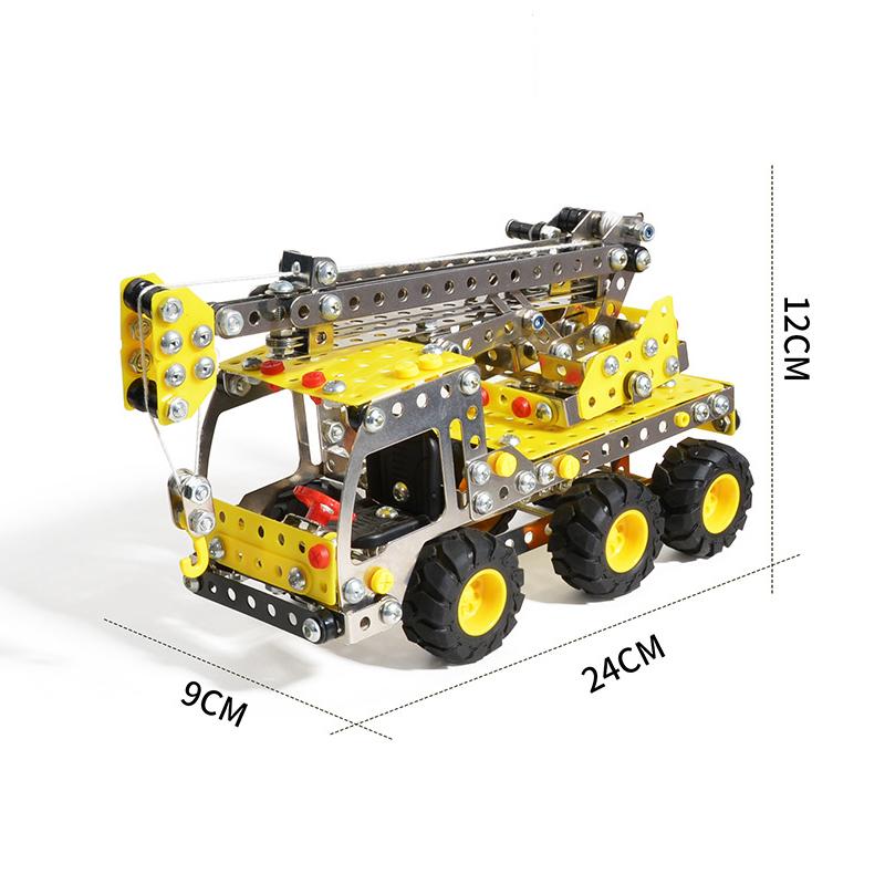 3D DIY Metall Baustein Montage Modell Bagger Muldenkipper Kran Mutter Kombination Montage Ingenieur Fahrzeug Spielzeug Junge Geschenk