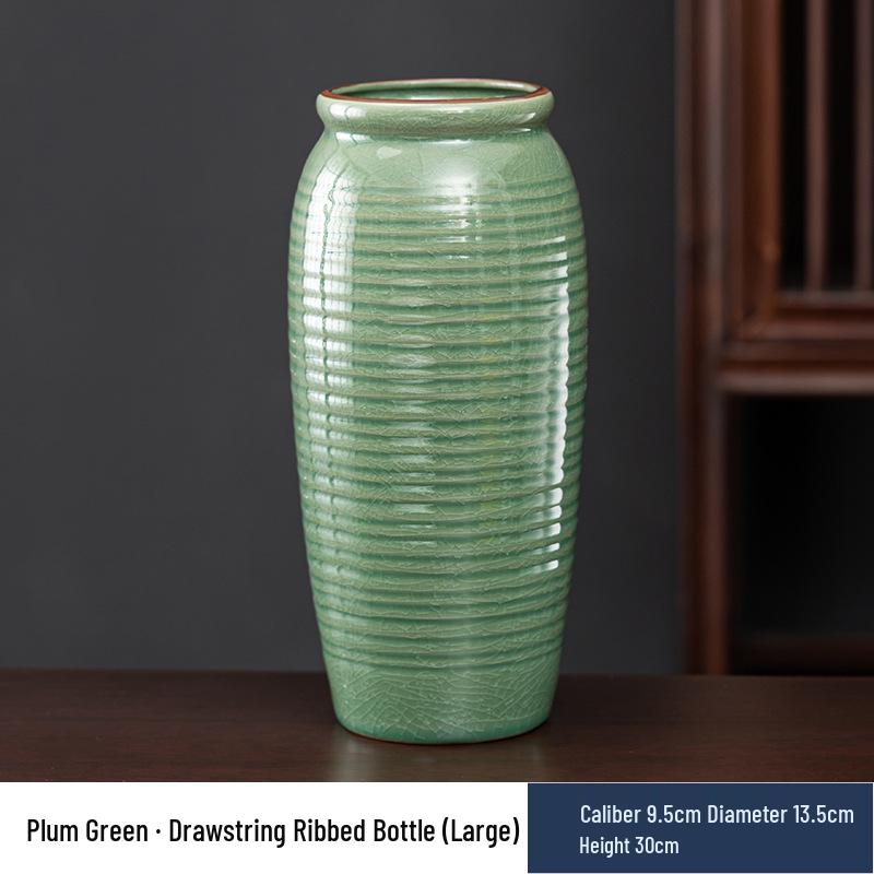 Vaso in Ceramica di Alta Gamma Ge Kiln Retrò per Fiori Freschi, Idroponica e Bambù