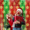 Christmas Party Decorations Tinsel Foil Fringe Curtains Winter Photo Booth Prop Backdrop Streamer Snowflake Birthday Party Decor