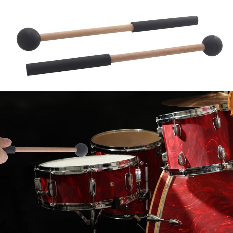 2pcs Lightweight Wood Handle Drum Mallet Stick Ethereal Drumsticks Round Head Drum Sticks Hammer Small Musical Drumstick