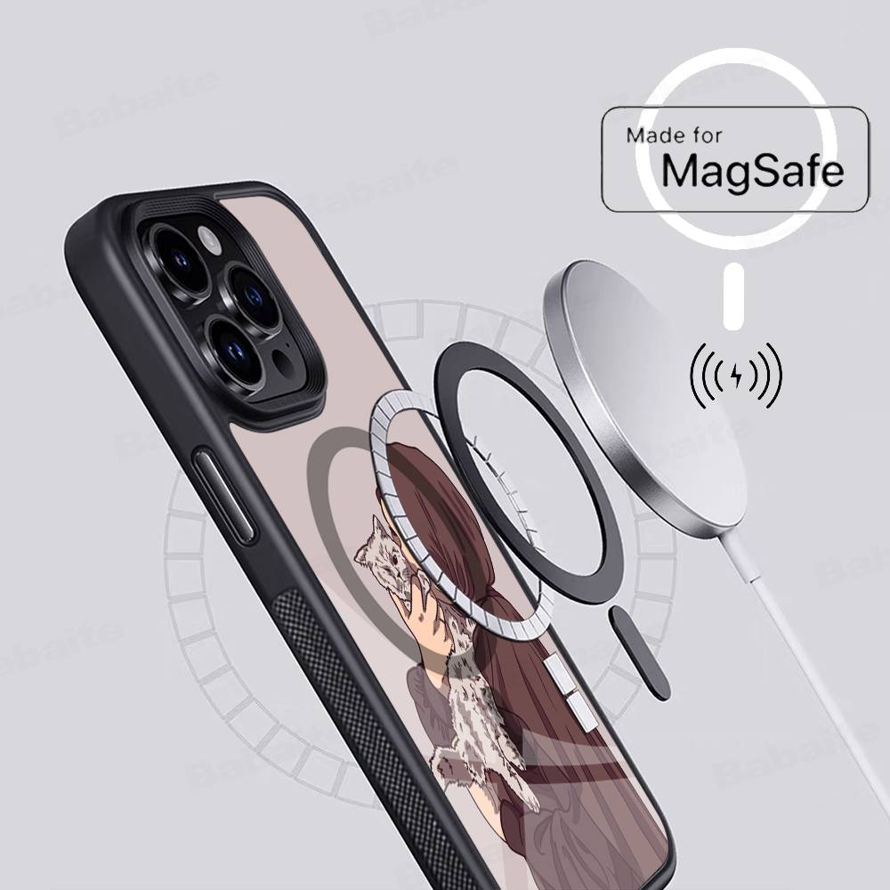 Muslim Arabic Hijab Girl For Magnetic Wireless Phone Case For IPhone 17 16 15 14 Plus 13 12 11 Pro Max