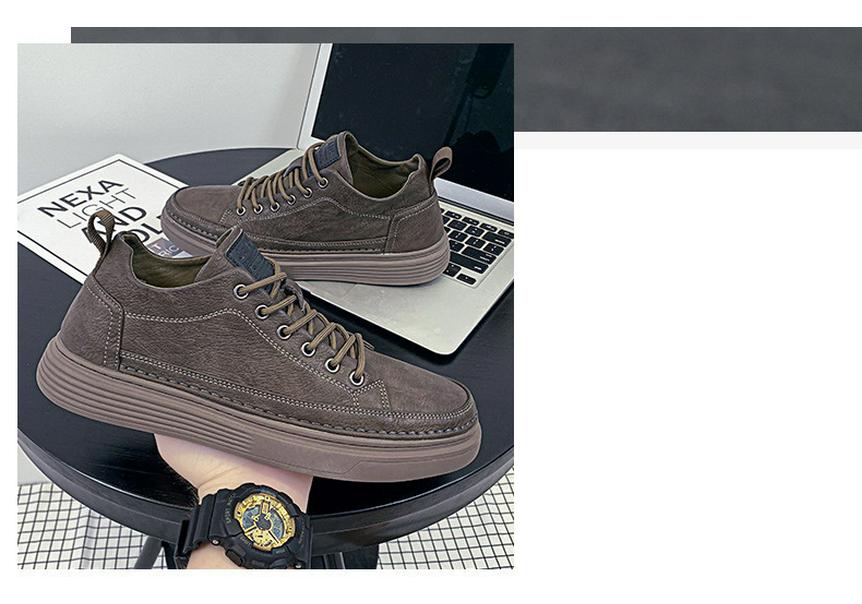 2023 Men's Casual Black Low-Top Korean Style Sport & Work Shoes