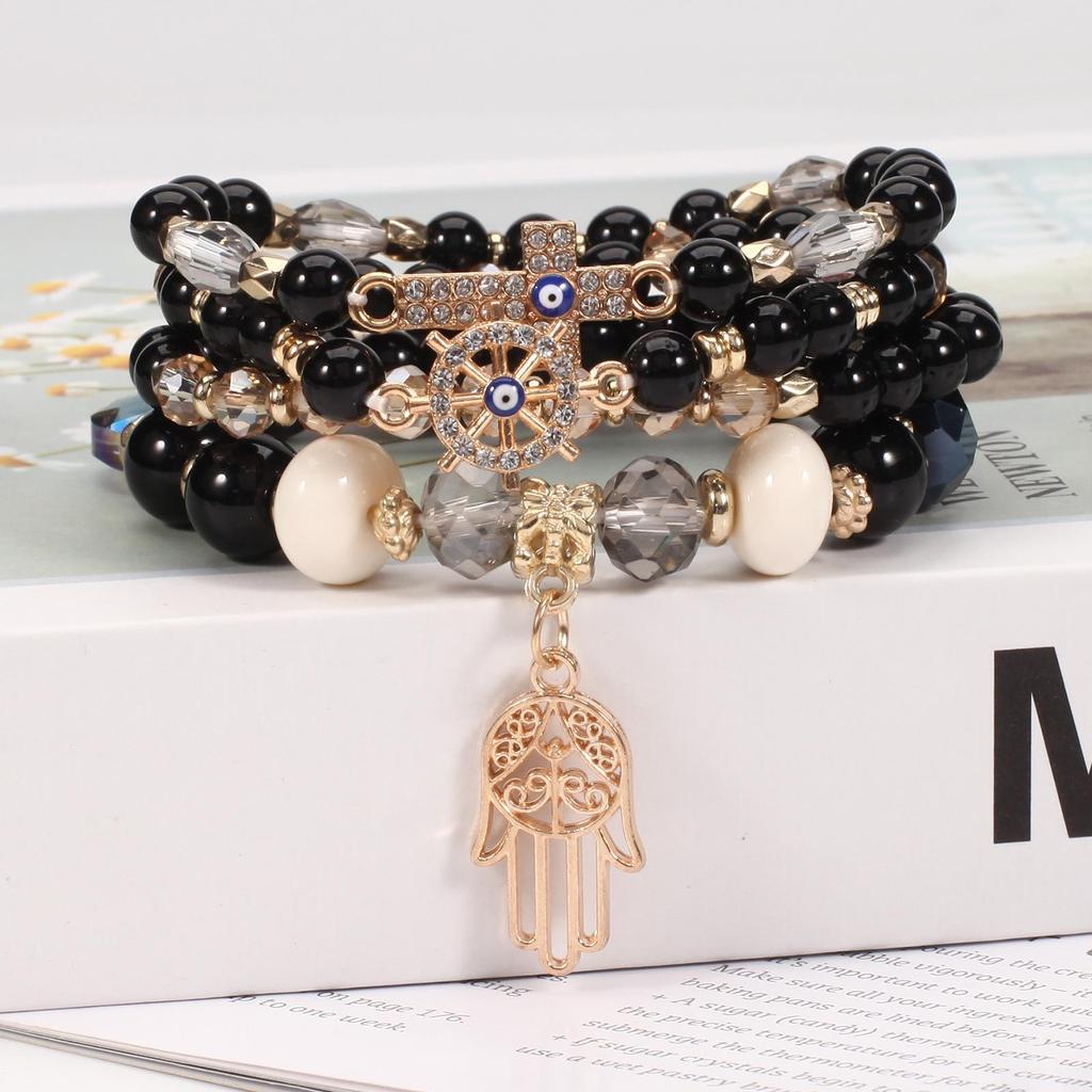 Bohemian Multilayer Hand-Palm Eye Cross Bracelet