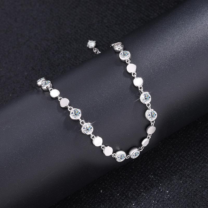 S925 Sterling Silver Moissanite Bracelet - High-End Fashion Jewelry