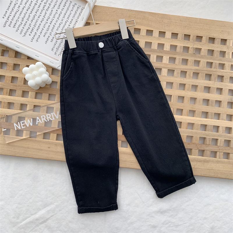 Kids Solid Loose Casual Pants for Boys and Girls Spring Autumn Wear 140