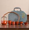 Retro Ceramic Kung Fu Tea Set Portable Travel Teapot with Gift Box Home Office Brewing Chinese Traditional Teaware Gift