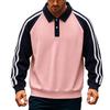 Men's Casual Loose Fit Corduroy Sweatshirt with Color Block Design for Fall and Winter