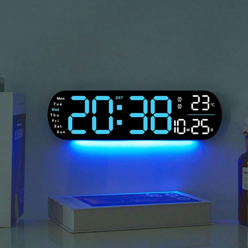 Stylish LED Digital Alarm Clock with Adjustable Brightness Wall Mount Clock Perfect for Bedroom, Offices,Home Decors
