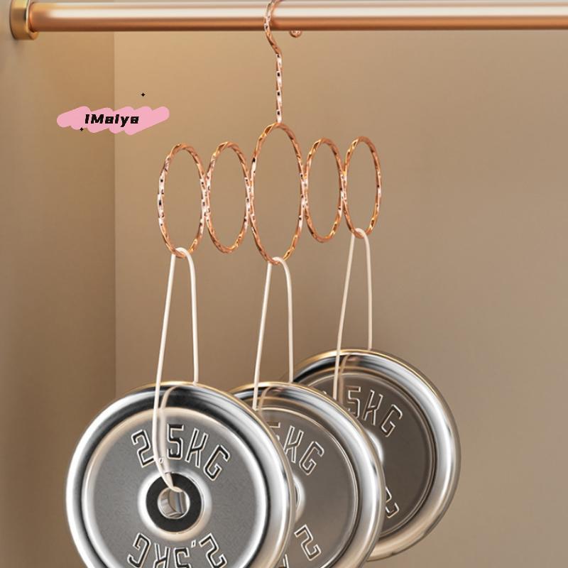 Appendi Sciarpe in Acciaio ad Alto Manganese 5 Anelli Barra Orizzontale Organizer per Cravatte e Cinture Soluzione di Storage per Armadio Portaccessori Senza Intoppi