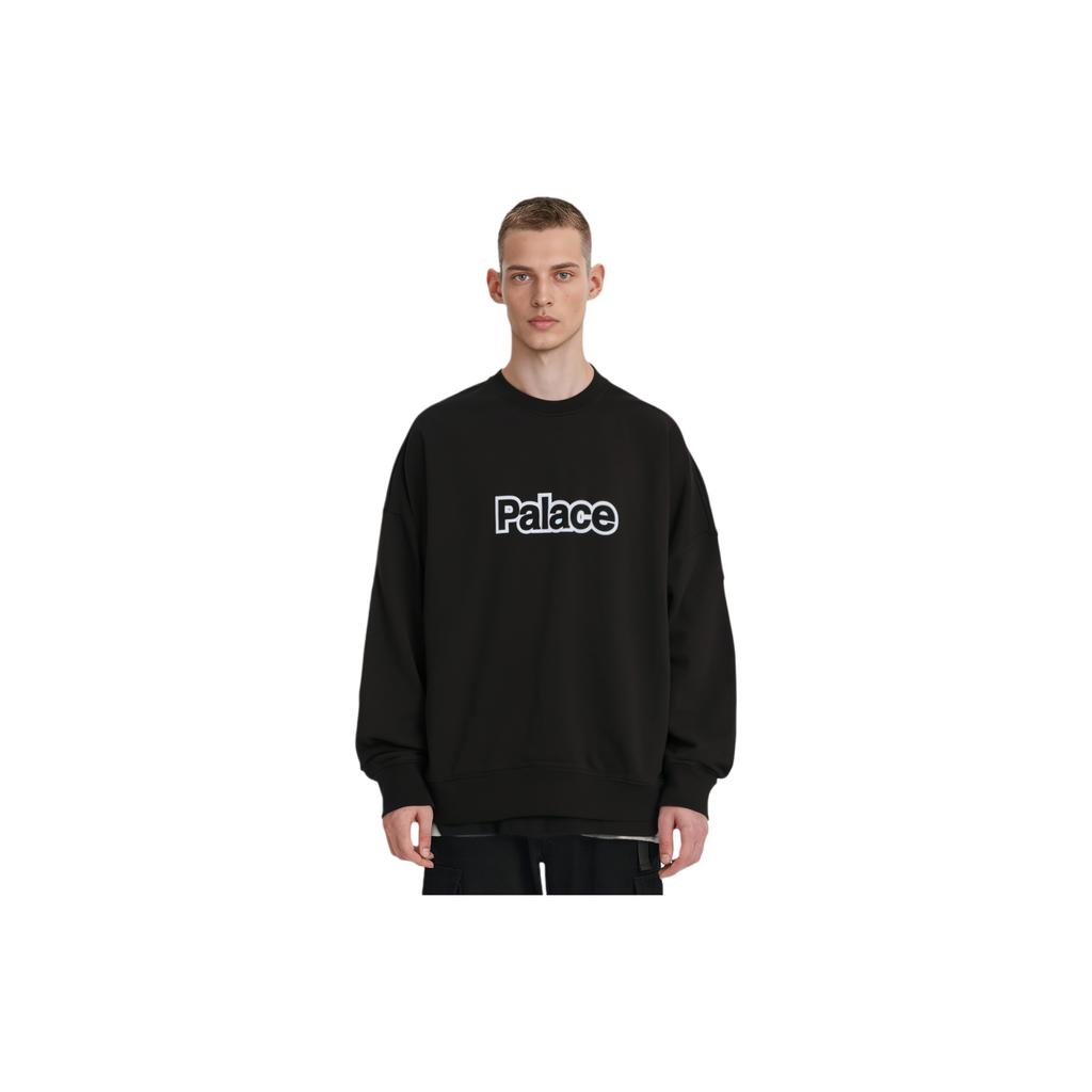 Palace FW21 Word Logo Print Crew Neck Sweatshirt Unisex Tops Black P20CS016