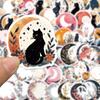 10/30/50pcs Moon Flower Cat Aesthetic Stickers Vintage Boho Art Decals Decoration Water Bottle Phone Suitcase Sticker